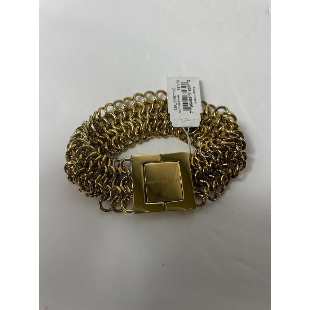 Michael Kors Gold-Tone Chain-Link Bracelet With Signature Logo Clasp - Picture 8 of 11